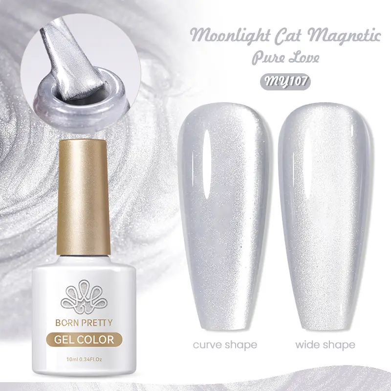 Mirror Porcelain White Cat's Eye White Moonlight Gel Nail Polish