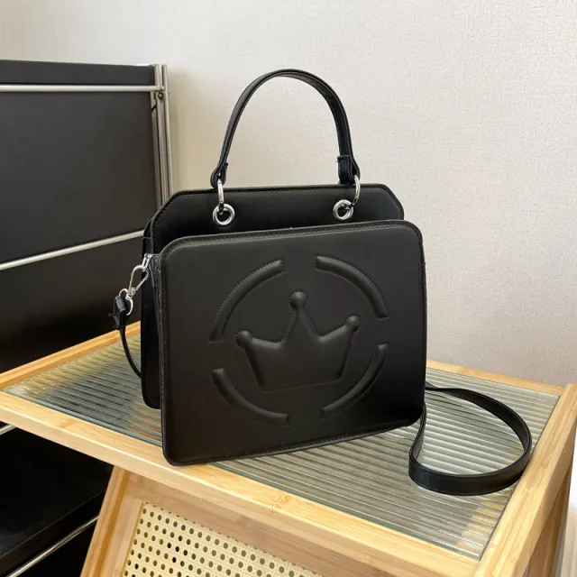 Women's Shoulder Bag Embossed Simple Cross border PU Soft Leather Textured Black - Shop at LoveMi