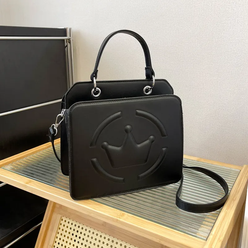 Women's Shoulder Bag Embossed Simple Cross-border PU Soft Leather Textured - Black