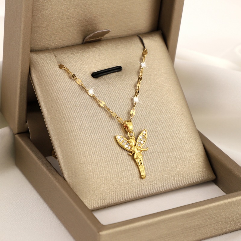 Angel Pendant Titanium Steel Necklace