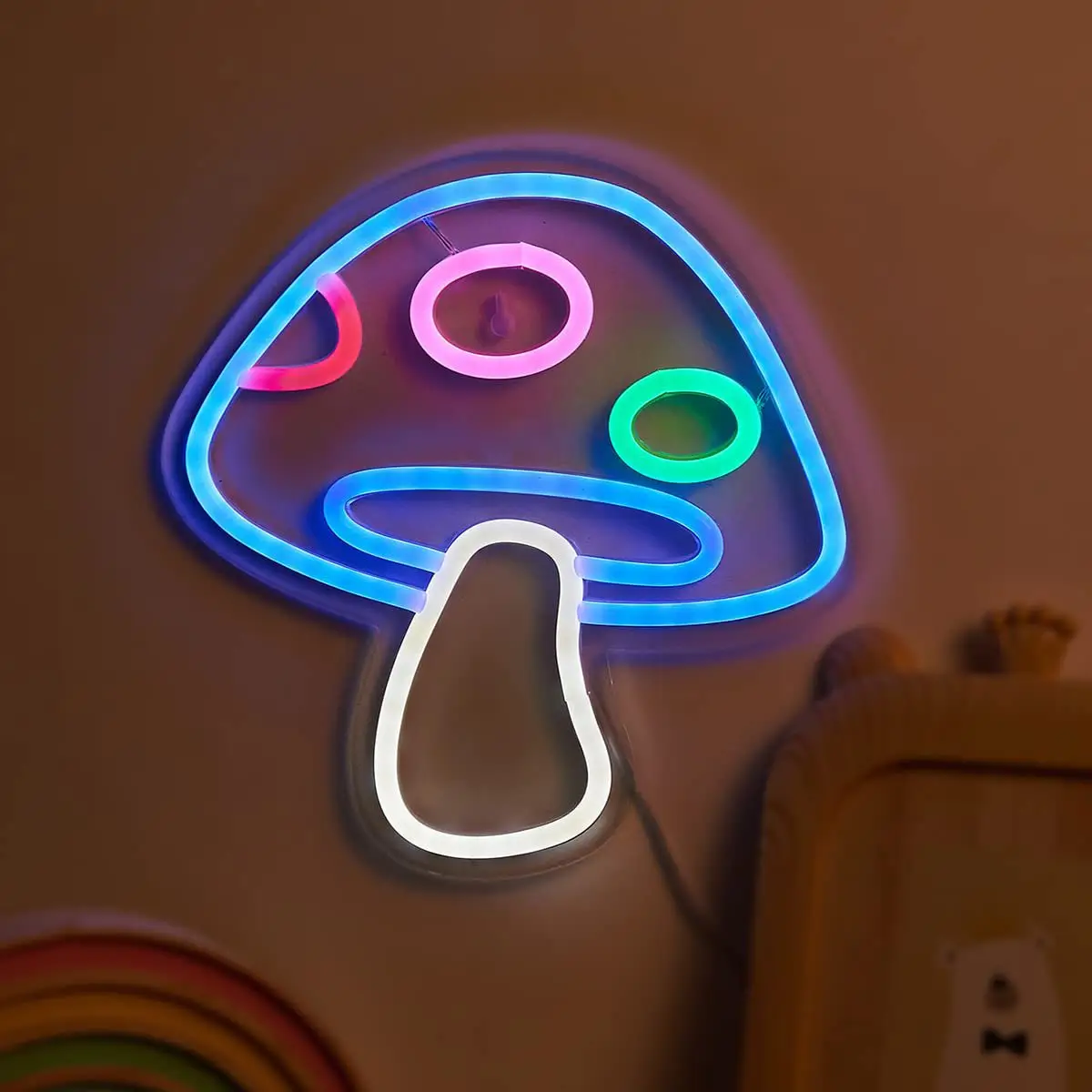 Personalized LED Neon Mushroom Pattern