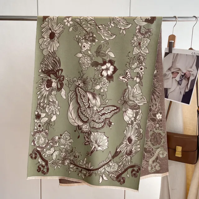 Women's Artificial Cashmere Scarf Autumn And Winter Thickening Sy38609 Green - Shop at LoveMi