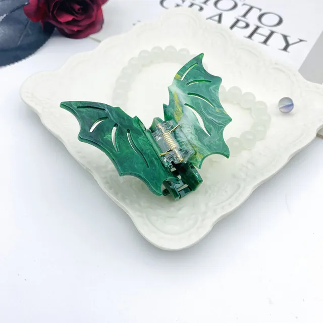 Bat Barrettes Halloween Funny Girl Gemstone Green Grip - Shop at LoveMi