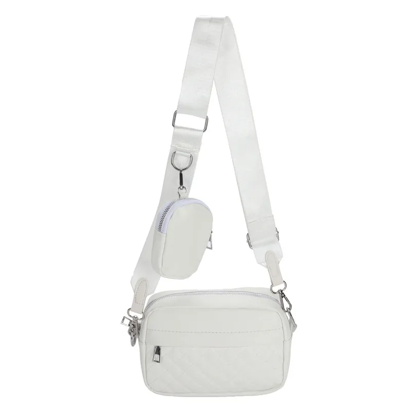Fashion Ladies Solid Color Single-shoulder Bag - White