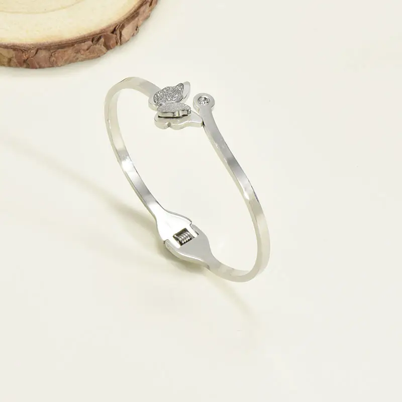 Titanium Steel Bracelet Korean Style Real Gold Plated 18K Gold Diamond Geometric Simple Stainless Steel