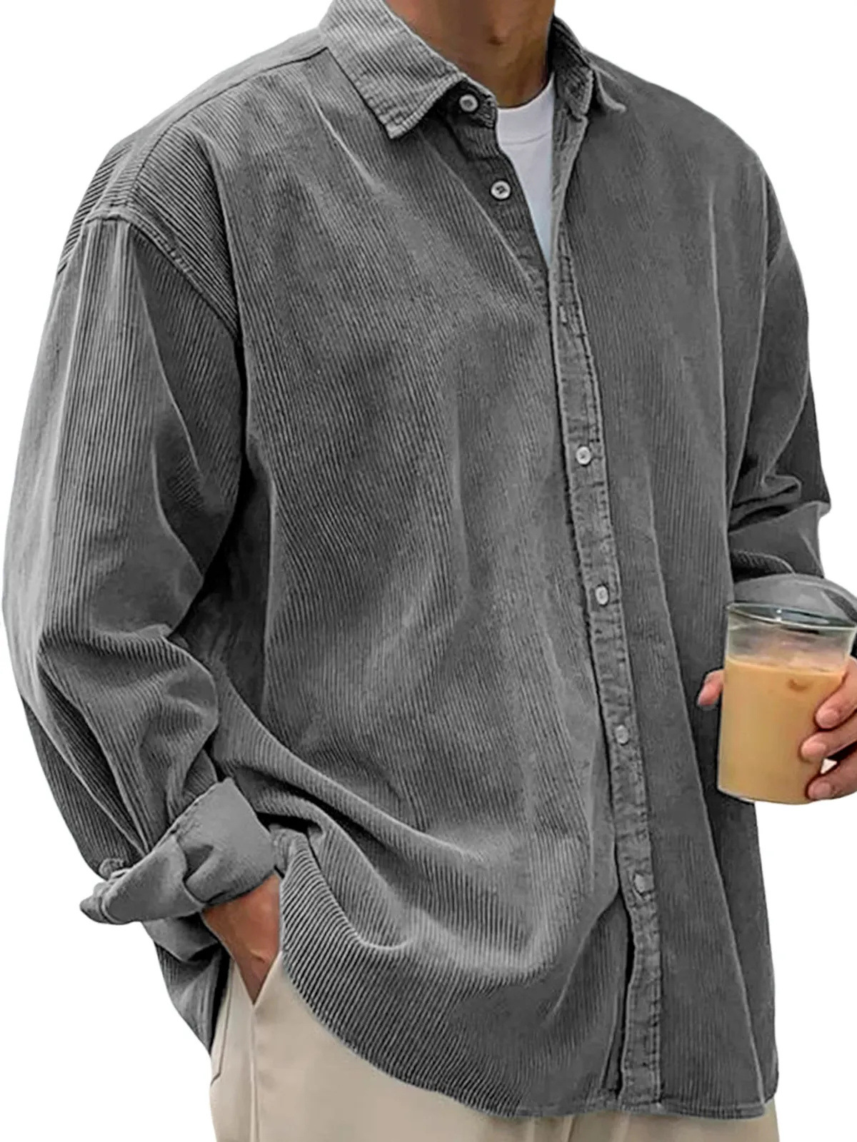 Casual Loose Men's Autumn And Winter Thick Shirt Jacket - Image 8