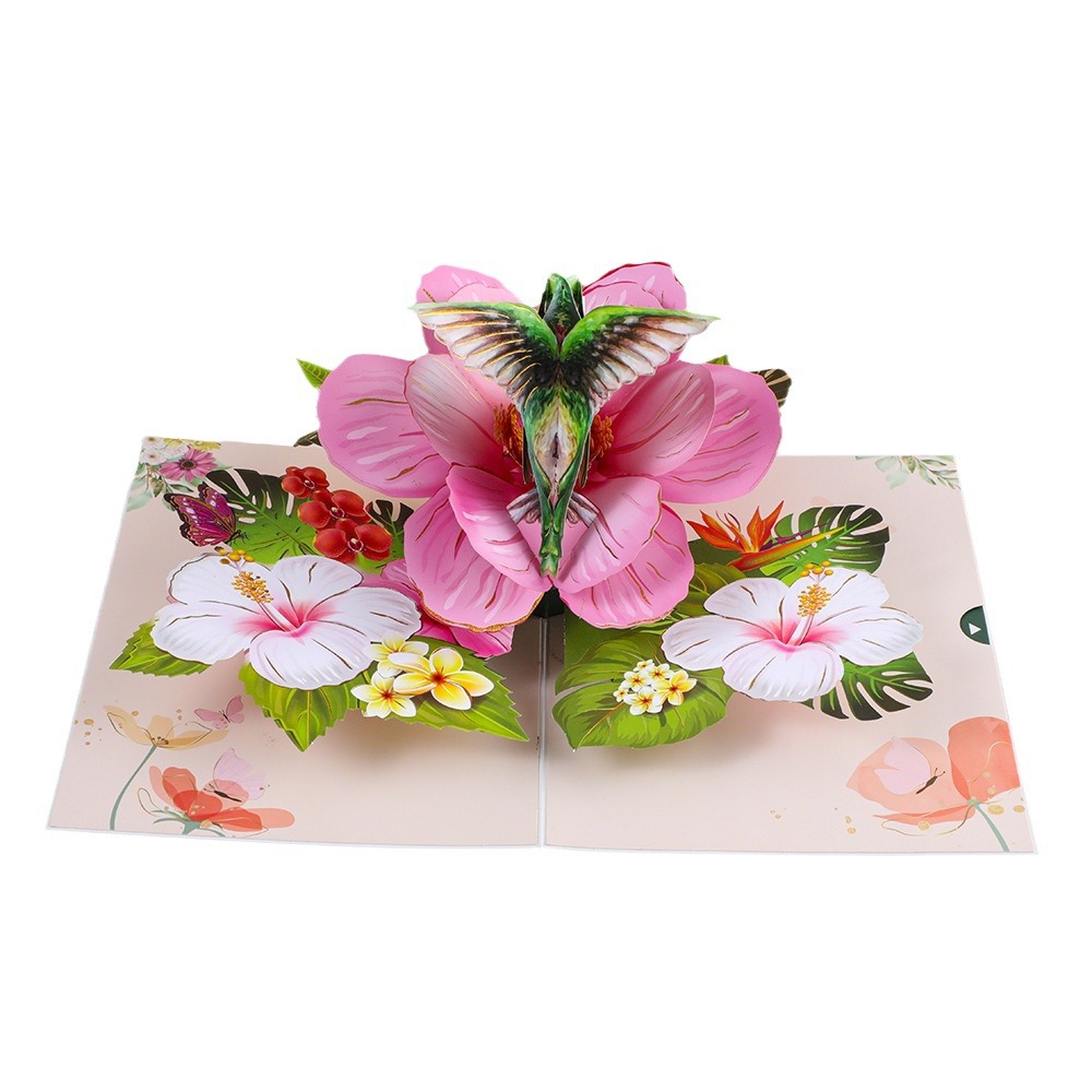 Title 8, Greeting Card Creative 3D Card Folding Pansy St...