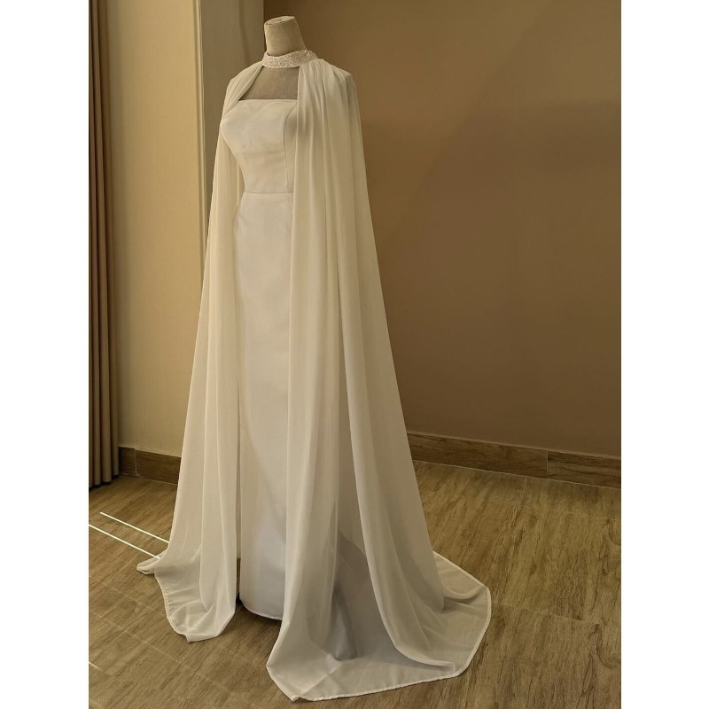 Chiffon Shawl Cape Evening Gown, picture 3 of 6