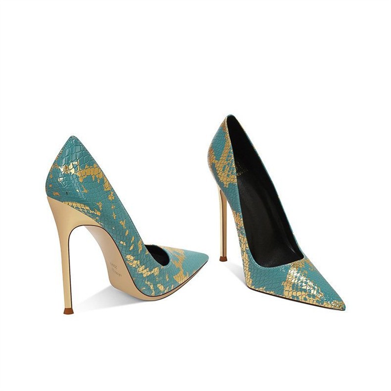 Women's Snake-Print Pointed-Toe Stiletto Heels — detail view 5