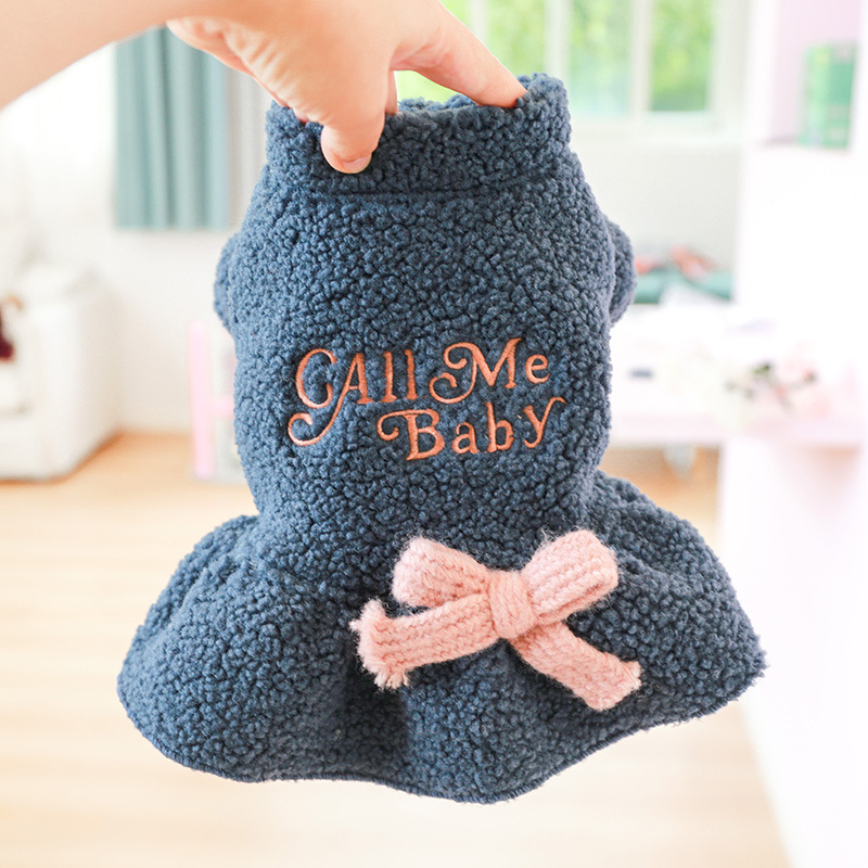 Pet Clothing Warm Berber Fleece Skirt