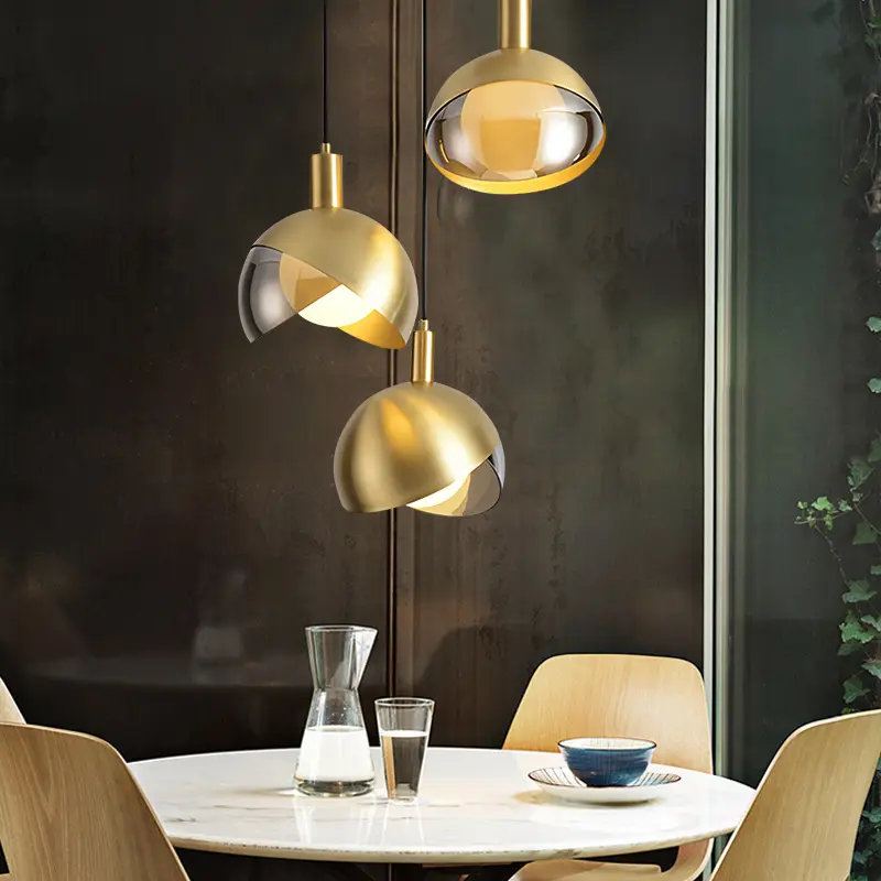 Simple Dining-room Lamp Golden Stitching Bedside Small
