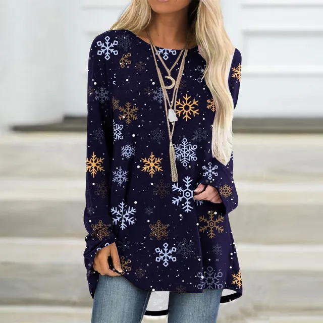 Women's Fashion Casual 3d Printing Round Neck Long Sleeve Top Rq238115 2Xl - Shop at LoveMi