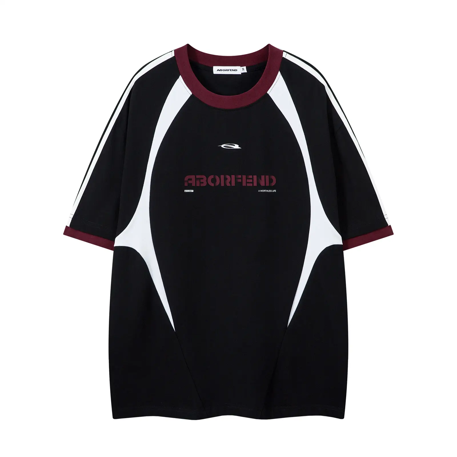 Retro Contrast Color Letter Print Short-sleeve T-shirt Loose Couple's Tops