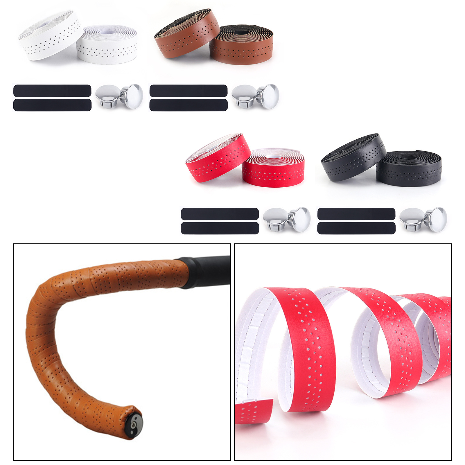 Road Bike Leather Perforated Handlebar Tape