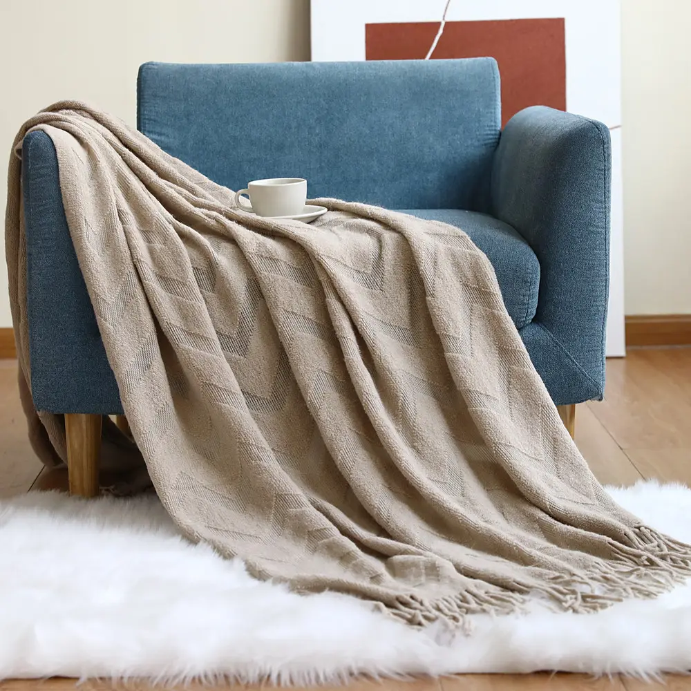 Sofa Cover Herringbone Knitted Office Air Conditioning