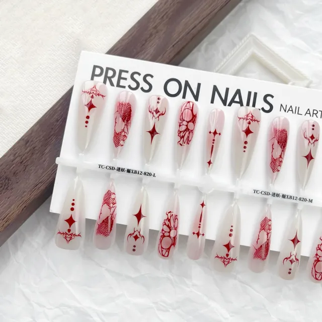 Y2g European And American Lines Lace Style Manicure Long Water Drops Glossy Charming - Shop at LoveMi
