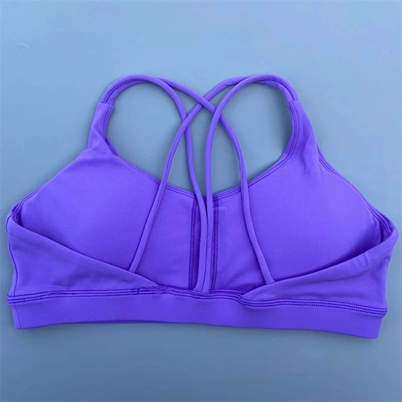 Title 3, Solid Color Nude Feel High Strength Workout Bra...