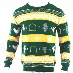 Men's Fashion Casual Long Sleeve Round Neck Christmas Sweater - Wheat - View 1