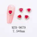 Glass New Year Nail Ornament Red Bow Accessories view 2