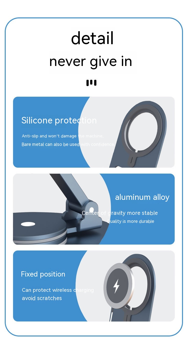 Desktop Adjustable Portable Wireless Charging Rotary Magnetic Adhesive Mobile Phone Tablet Computer Stand - Image 19