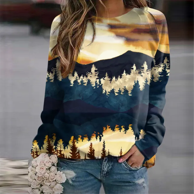 Women's Fashion 3D Casual Round Neck Sweater Baggy Coat Hjq Ywt141 - Shop at LoveMi