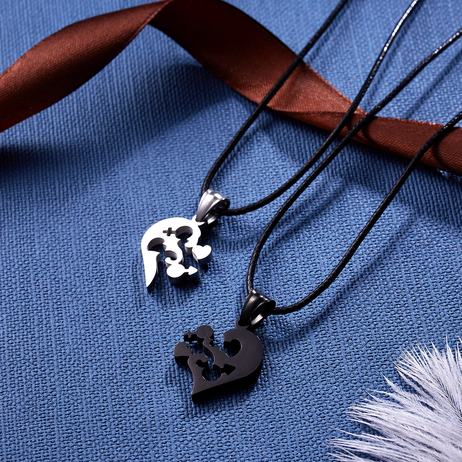 Title 3, Stainless Steel Black Silver Cute Cat Lover Pen...