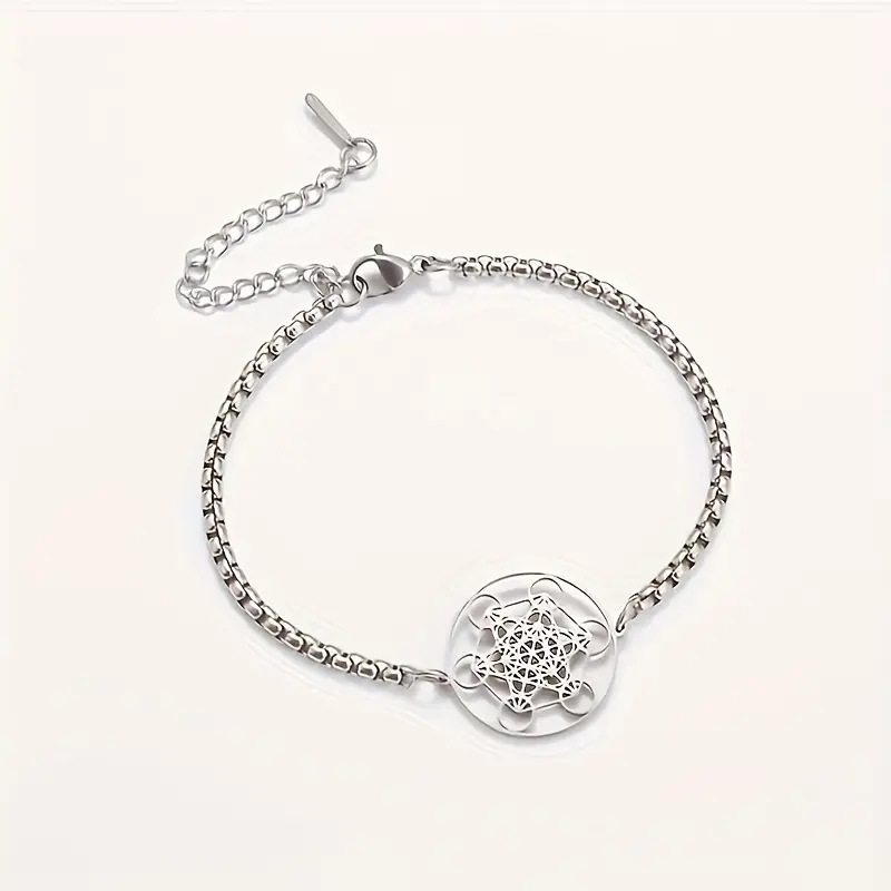 Womens Hollow Ring Six-Loop Pendant Bracelet