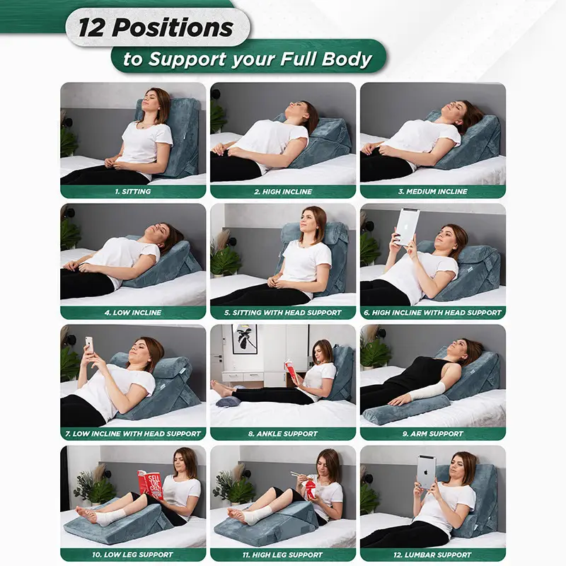 Adjustable Triangle Pillow Wedge Back