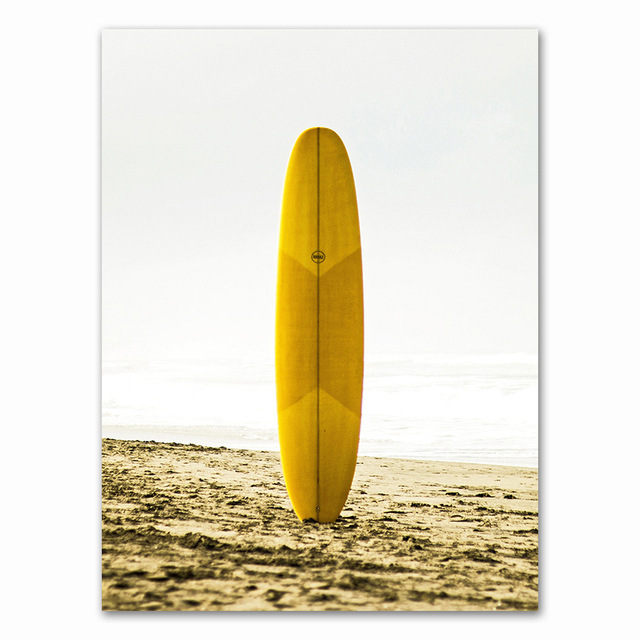 Surf Art Canvas Beach Surfboard Decorative Print Core