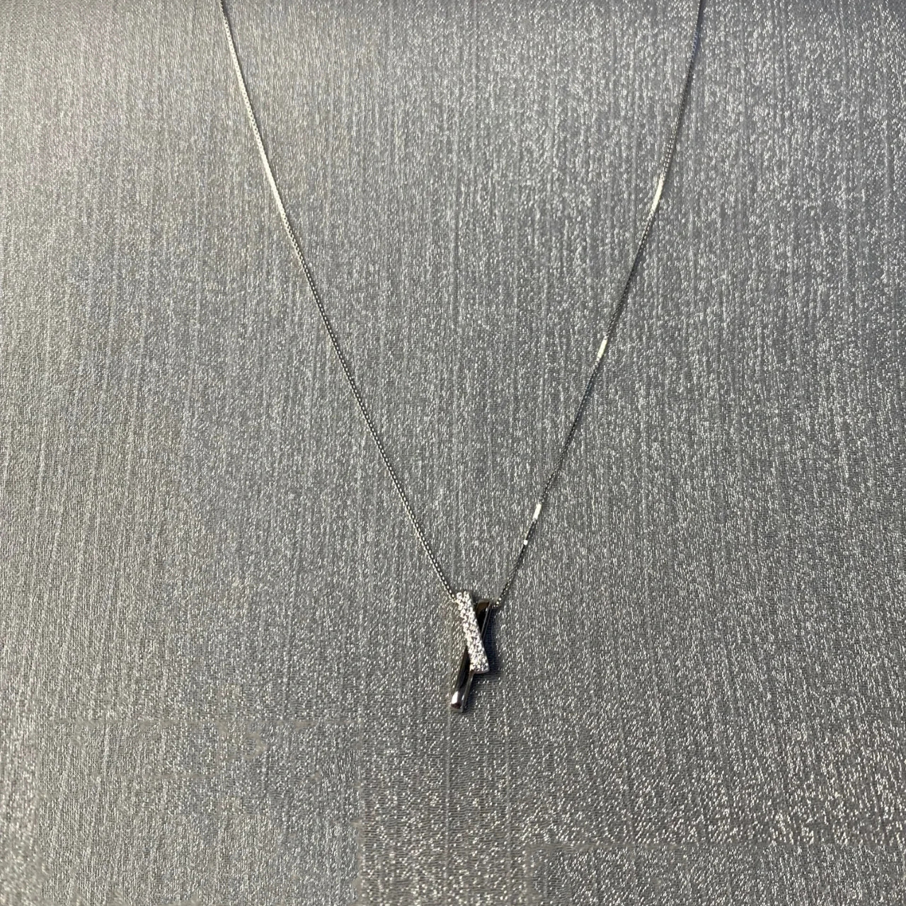 Diamond Cross Light Luxury And Simplicity Straight Stick Full Diamond Pendant Clavicle Chain