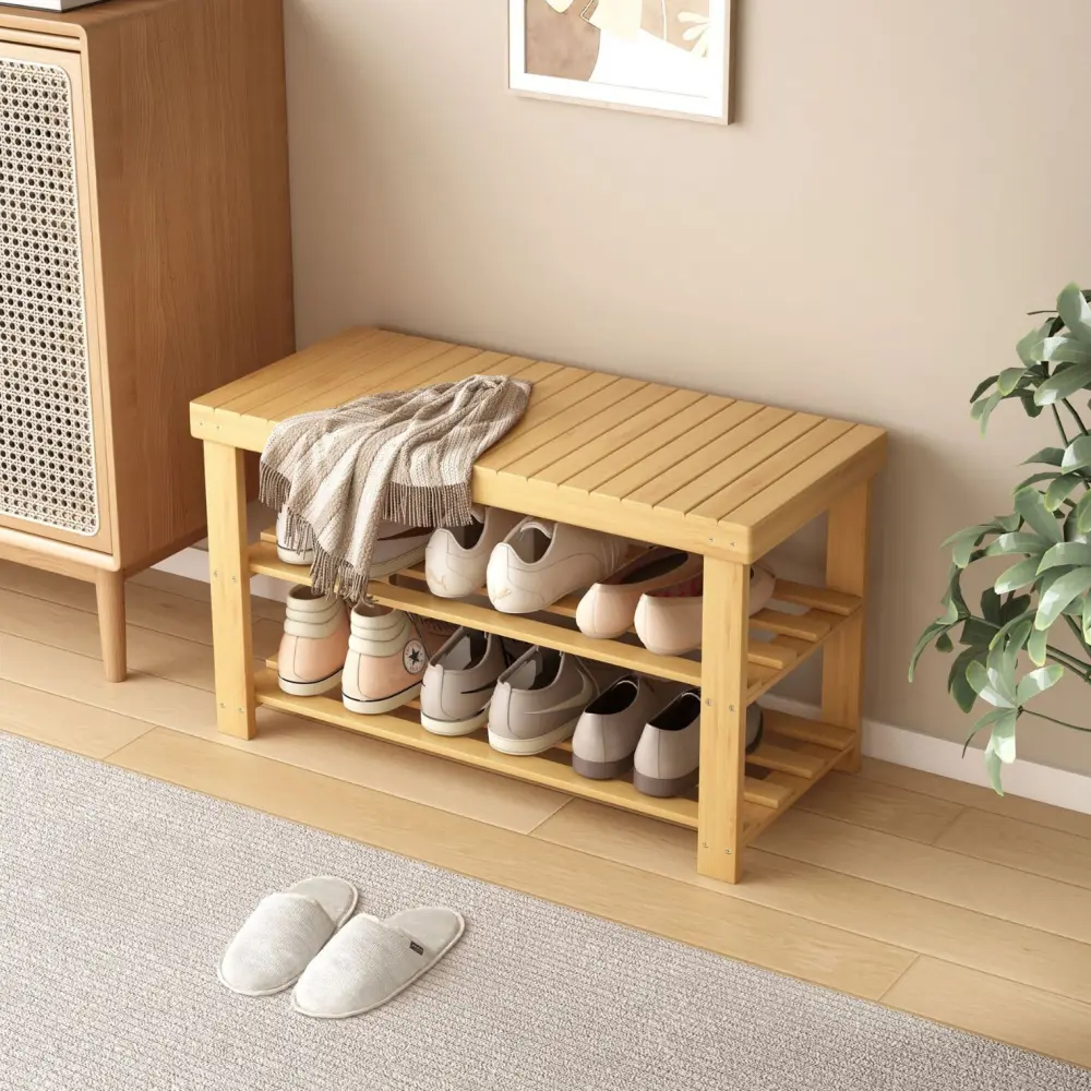 Shoe Changing Stool Door Home Sitting Cabinet Integrated Rack