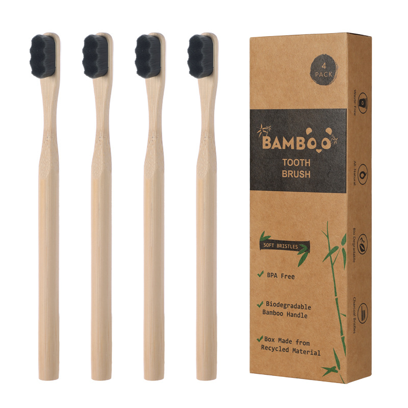 4PCs Bamboo Toothbrush