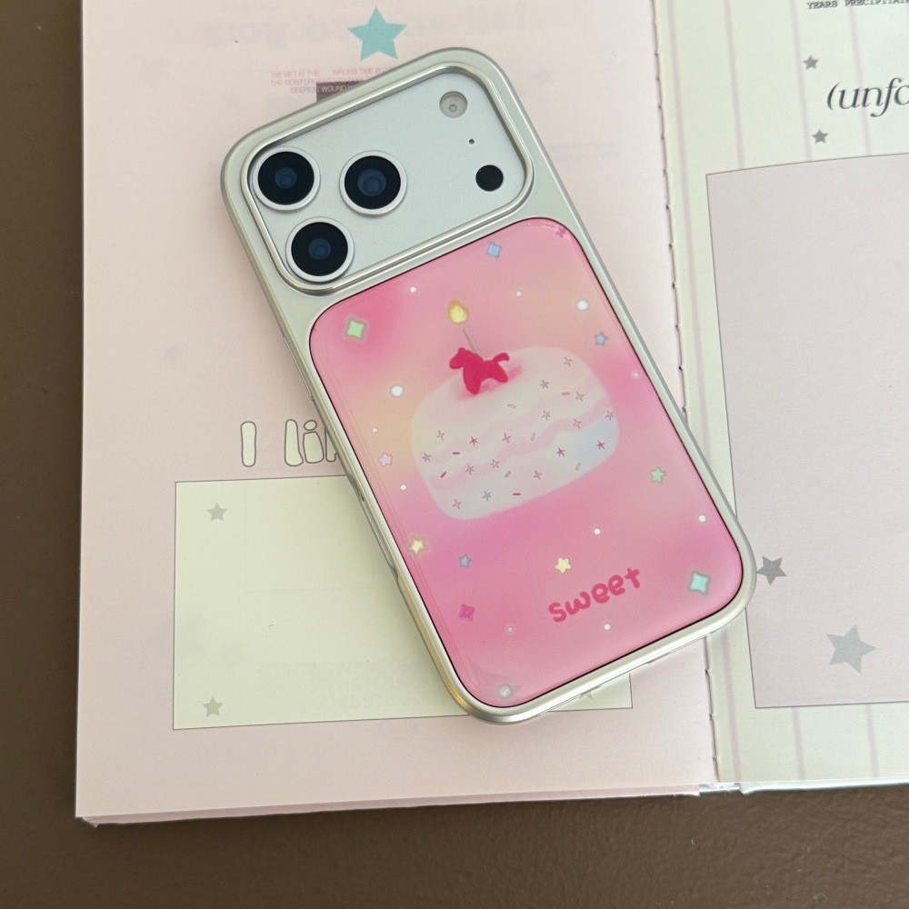 Simple Cartoon-style Cute Cake Design Phone Case For Girls