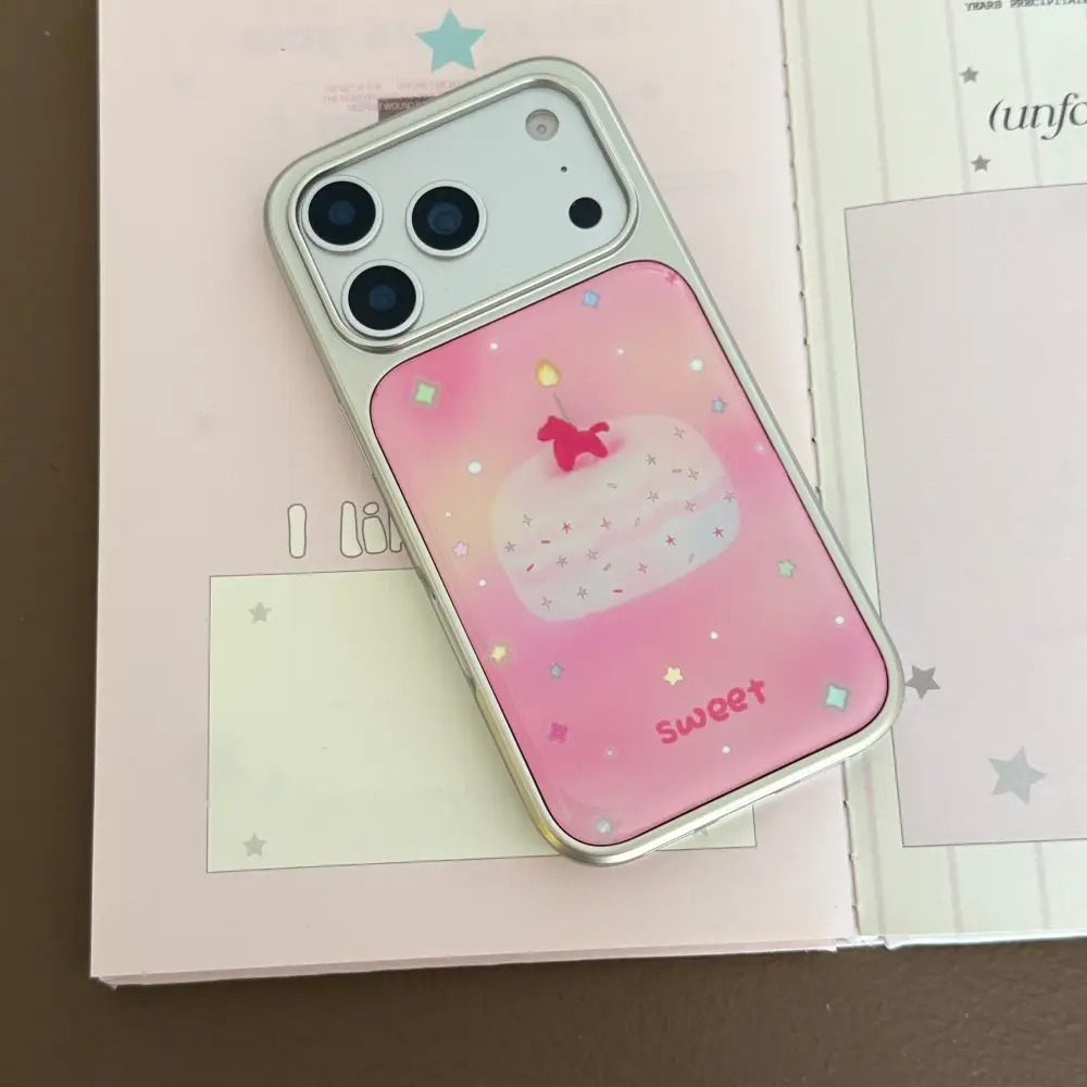 Simple Cartoon-style Cute Cake Design Phone Case For Girls