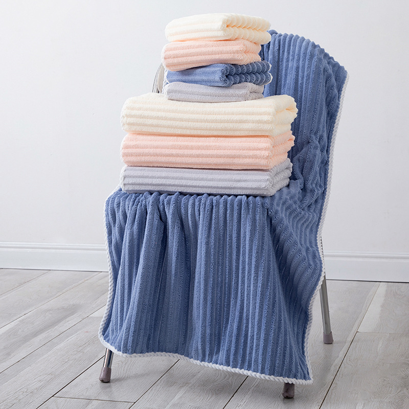 Coral Fleece Bath Towel Three-piece Gift Box Set