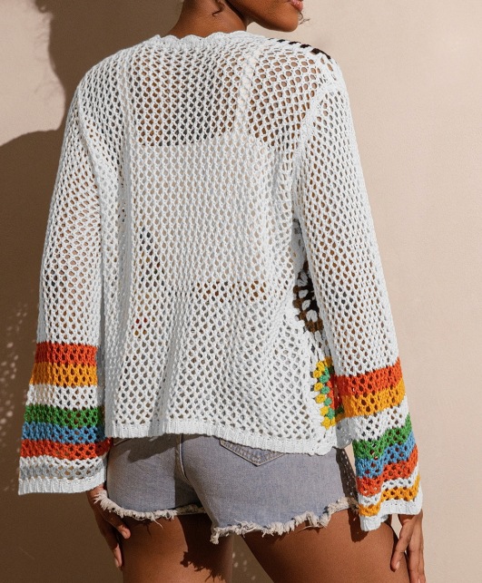 Hand-Crocheted Knitted Cardigan for Women