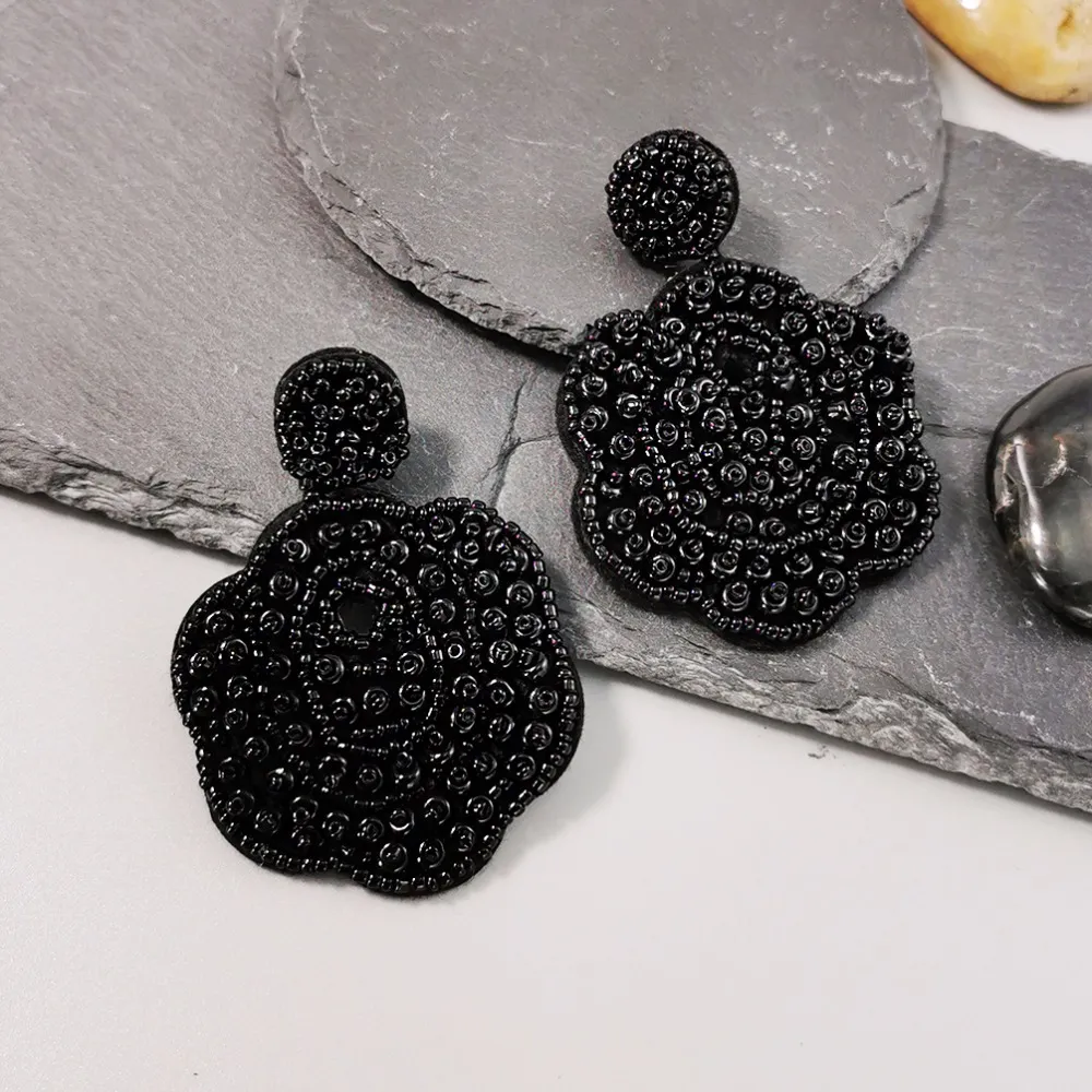 Women's Handicraft Bead Flower Earrings