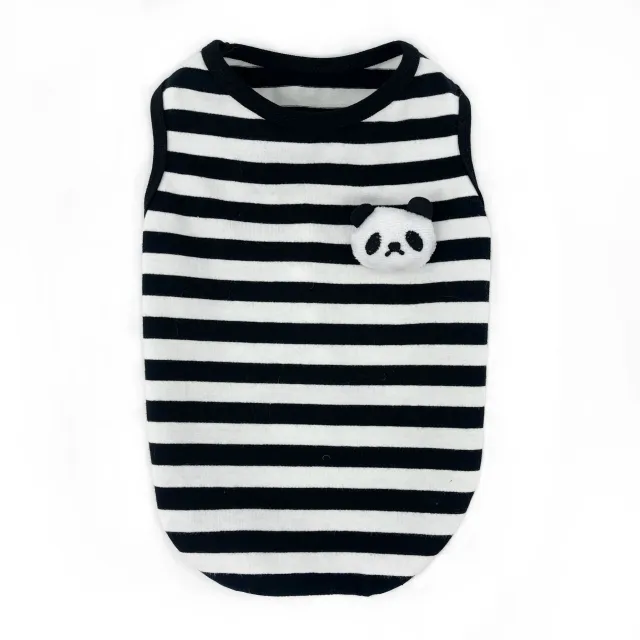 Striped Clothes Small Dog Pet Clothes Vest Type Black And White Striped Panda - Shop at LoveMi