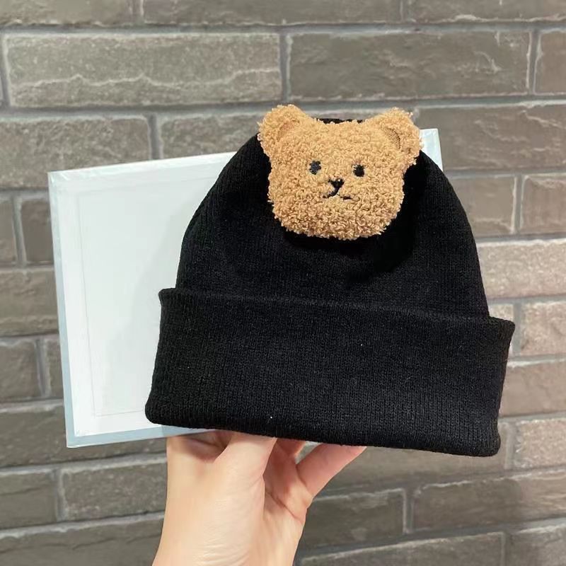 Bear Knitted Hat Black