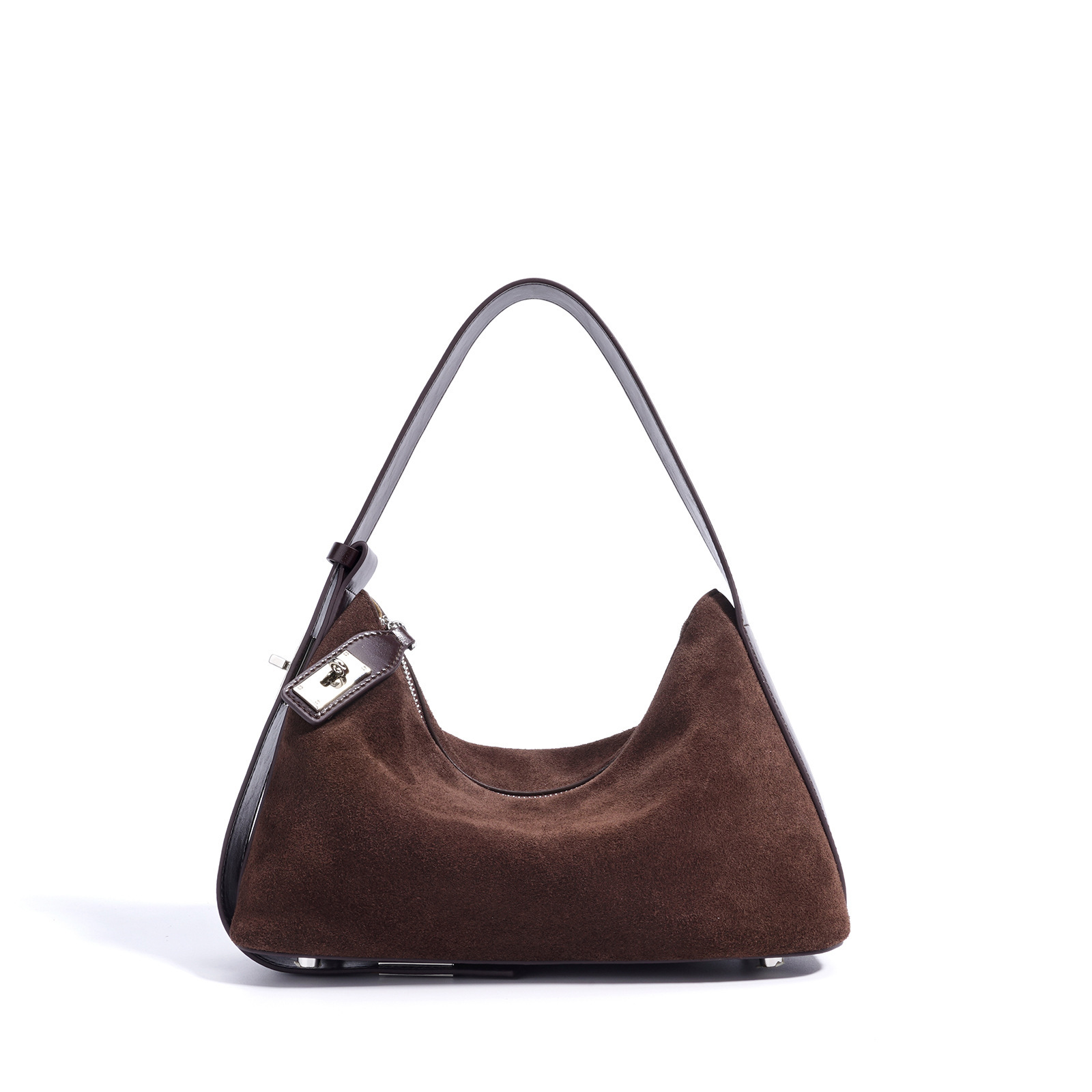 Retro-chic Soft Crescent-shaped Dumpling Bag Niche Design Shoulder And Tote Cowhide Commuter Bag For Women