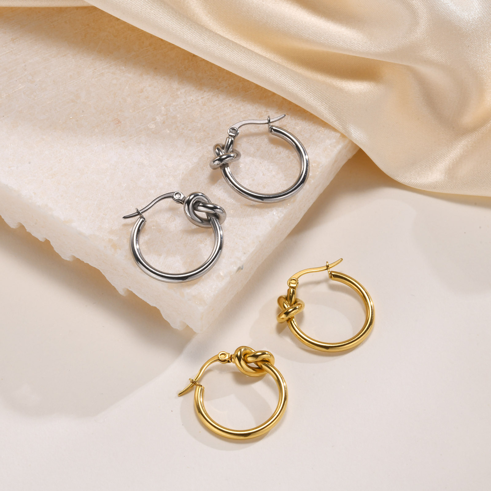 Stainless Steel Earrings Knotted Simple Bracelet Niche