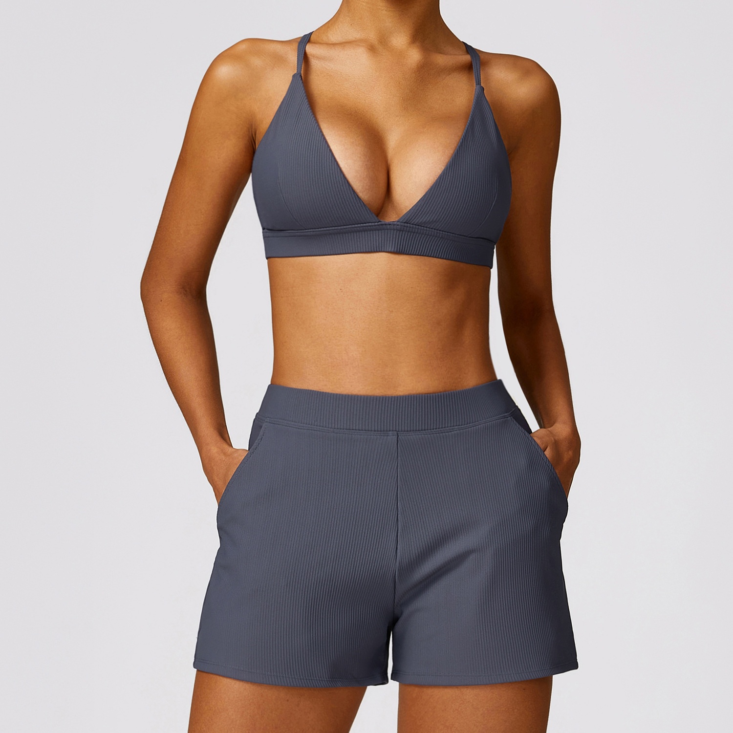 Bra Shorts Blue Gray