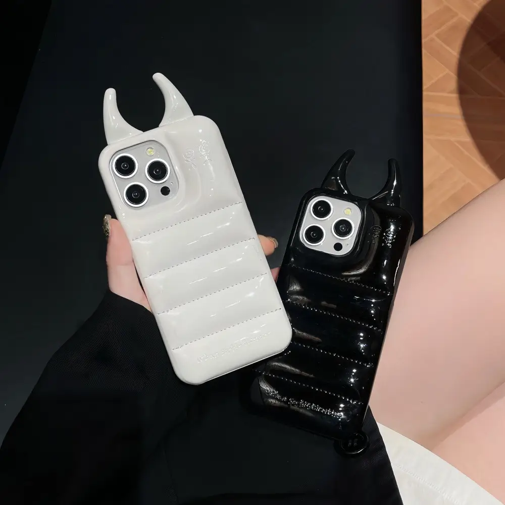 Simple Leather Horn Phone Case Applicable Solid Color Drop-resistant