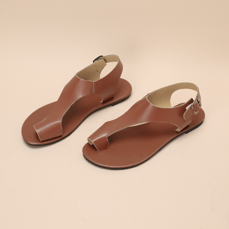 Simple Sandals With A Toe-loop Strap And Buckle Available In Large Sizes