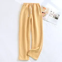 Cotton Air Layer Couple's Thickening Trousers With Side Pockets - Female Ginger - View 1
