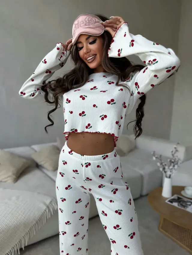 Ladies' Homewear Comfortable Fashion Pajamas Cherry Suit - Shop at LoveMi