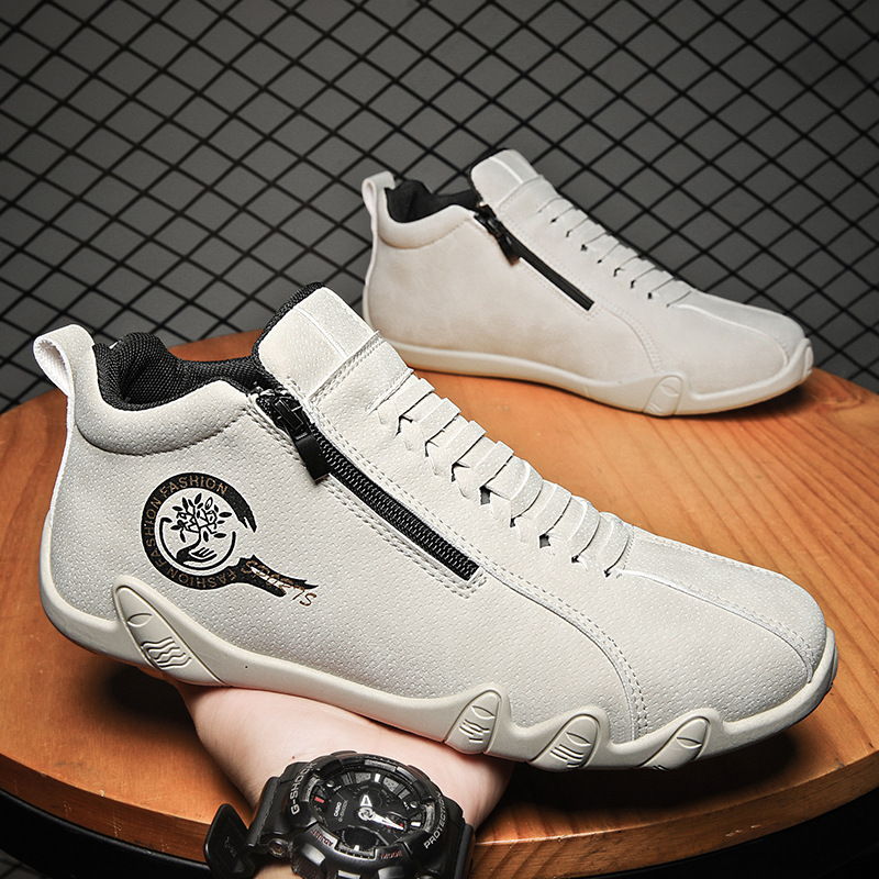 Plus-size Leather Waterproof Low-top And Mid-top Outdoor Sneakers