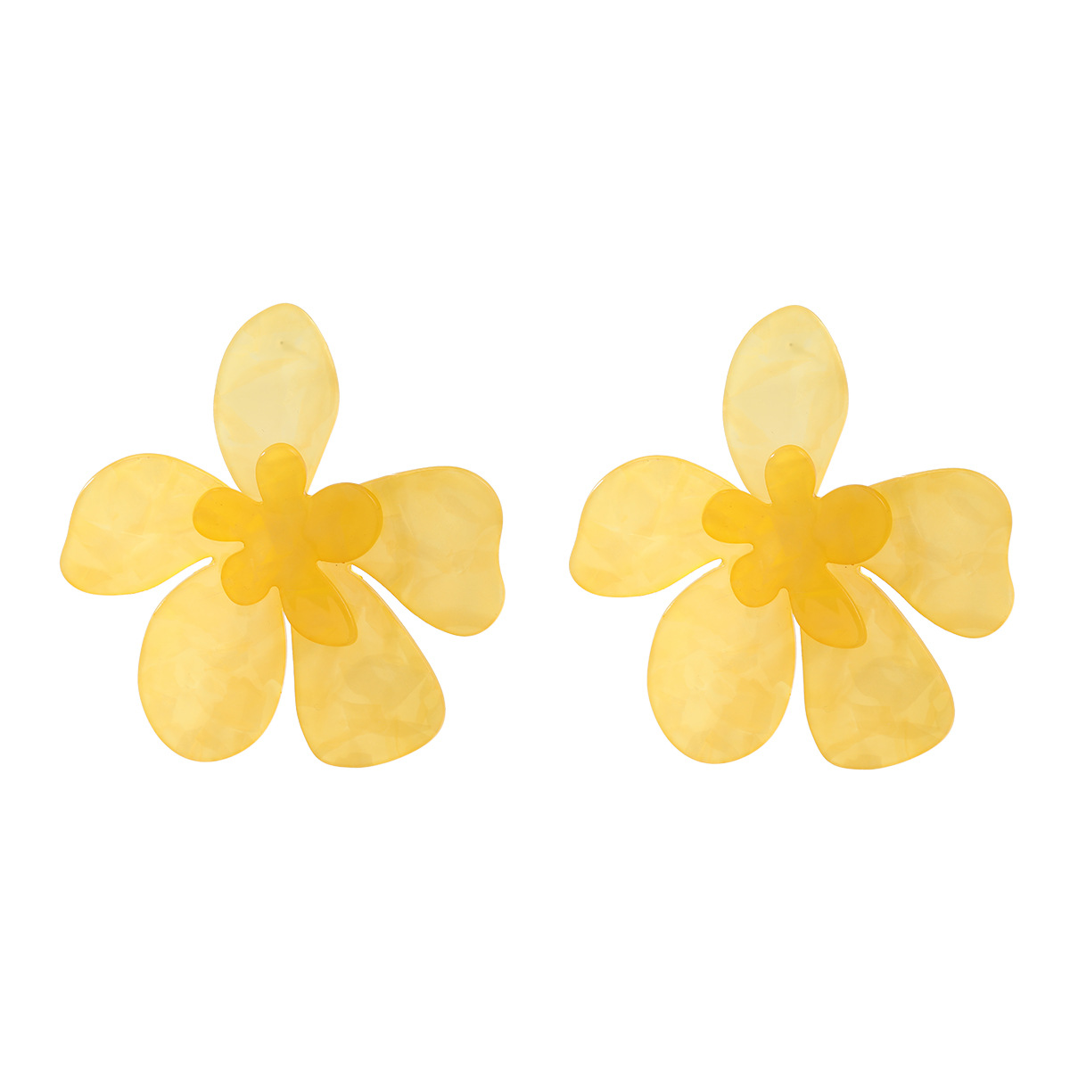 Women's Artistic Cellulose Acetate Sheet Flower Stud Earrings