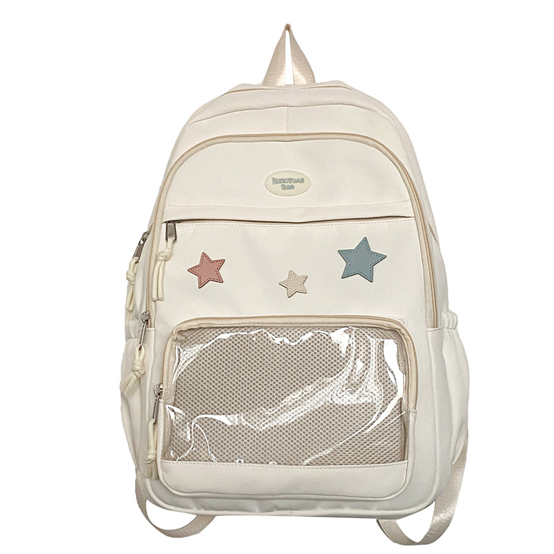 Cute Soft-girl Transparent Pain Bag With Large Capacity Two-shoulder Backpack