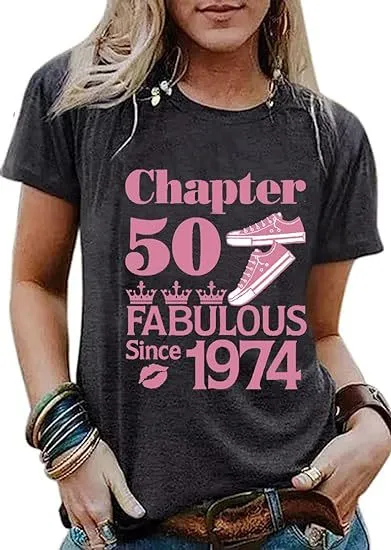 Vintage Women's Letter Vintage Print Party Top Dark Gray 6 - Shop at LoveMi